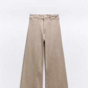 Zara Tan Straight Leg Pants